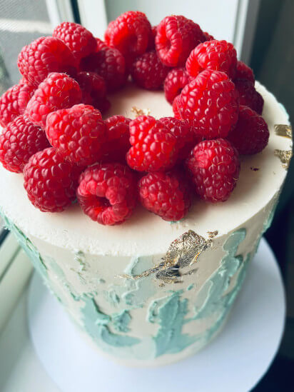 Birthday Cake with Raspberry