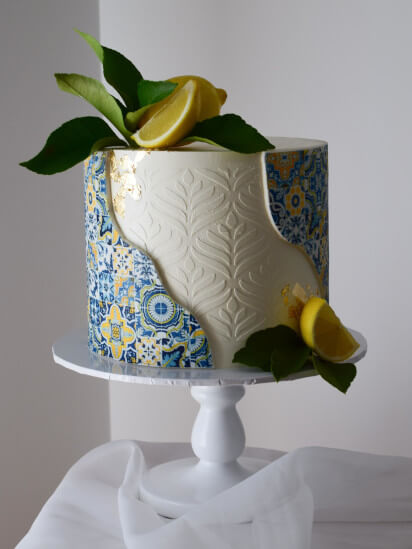 Positano themed birthday cake