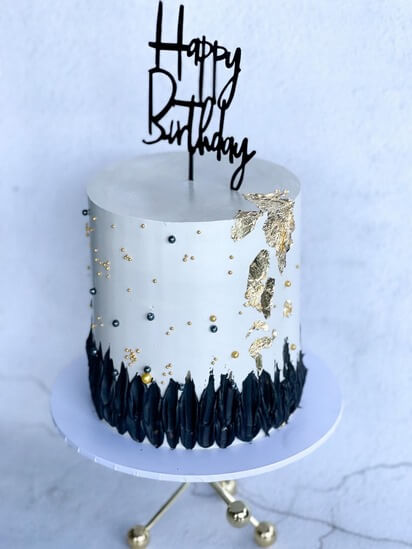 Birthday Cake with gold leaf