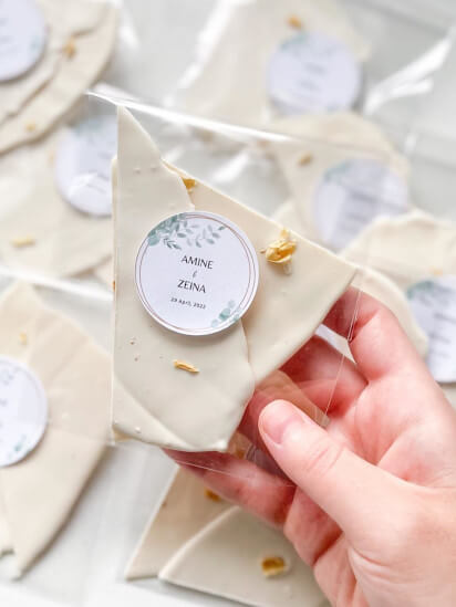 Wedding favour Chocolate Shards