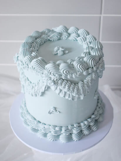 Blue Cylinder Vintage Cake