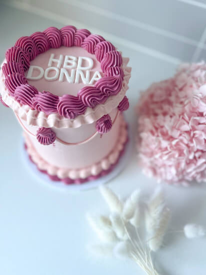 Pink Cylinder Vintage Cake