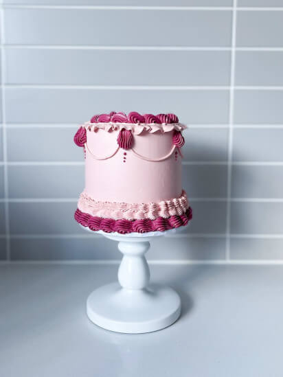 Pink Cylinder Vintage Cake