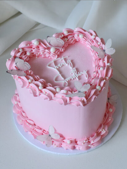 sparkly pink Vintage Cake