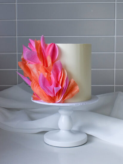 engagement Cake with wafer paper