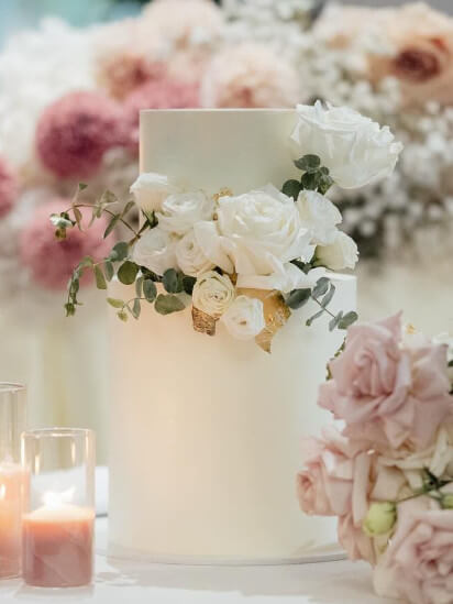 Wedding Cake with Fresh Flowers