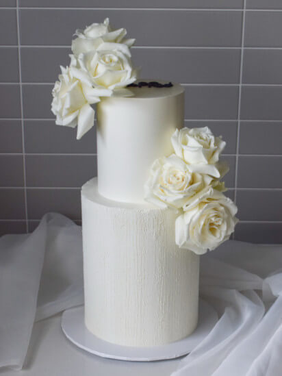 Wedding Cake with white roses