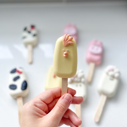 farm theme Cakesicles